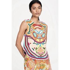 NWT Marie Oliver Armory Rainforest Crochet Linen Blend Tank Top